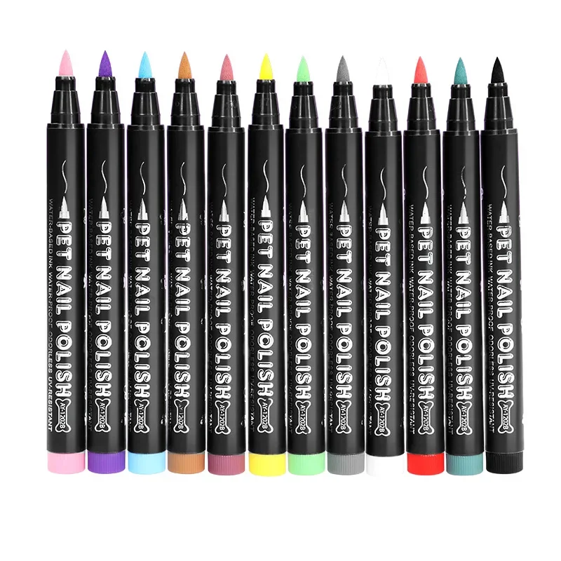 12 個ネイルアート落書きペンセットネイルマーカー環境に優しい防水描画絵画ライナーブラシ DIY マニキュアアクセサリー