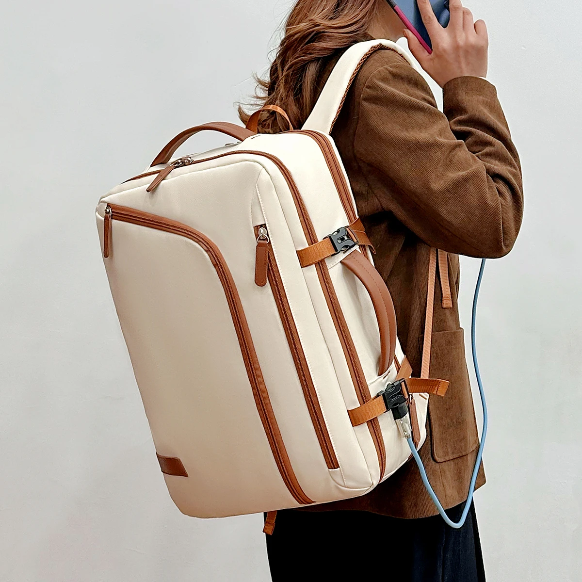 Unisex Simple Business Laptop Backpack Large Capacity Travel School Bag Outdoor Student Backpack For Boys