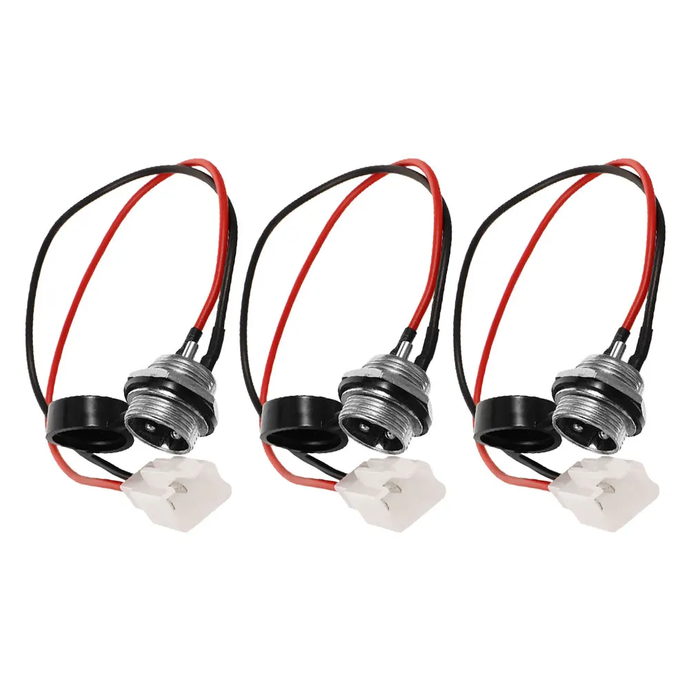 

3 Pcs Electric Tricycle Accessories Charging Port Assembly Ebike Parts Scooter Harness Cable Mini Bike Modification