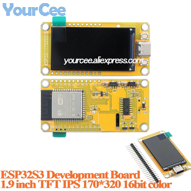 ESP32S3 Development Board with Screen 1.9 Inch TFT IPS ST7789 170*320 Wifi Wireless Ble Display Screen Module for Arduino