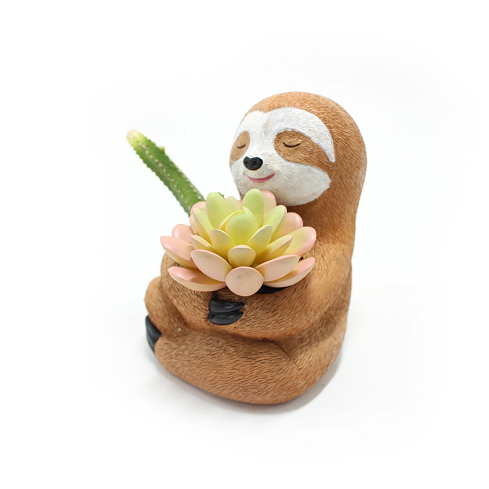 1 piece of a tree sloth flowerpot embracing flowers, creative home flowerpot, garden decorative animal flowerpot