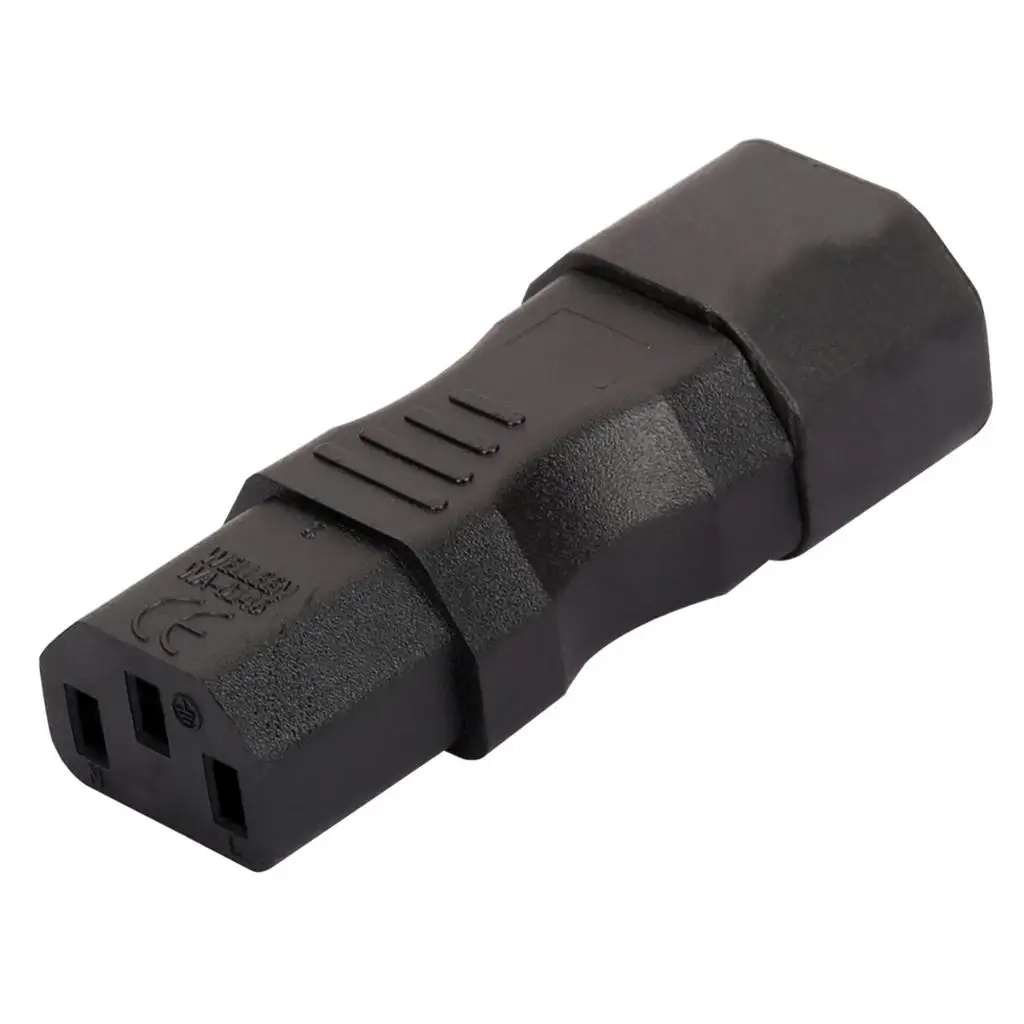 IEC 320-C14 Male to C13 Plug Female Power Plug Converter 0146 (Black)