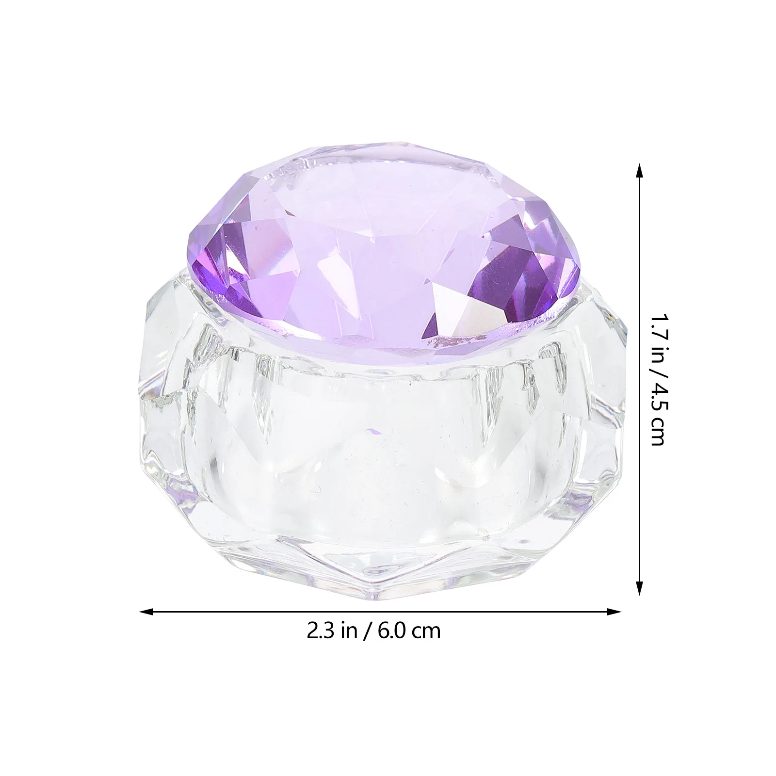Tasse en verre de cristal pour Nail Art, bol de mélange de liquide décoratif, conception transparente, Base Stable pour poudre de vernis à ongles