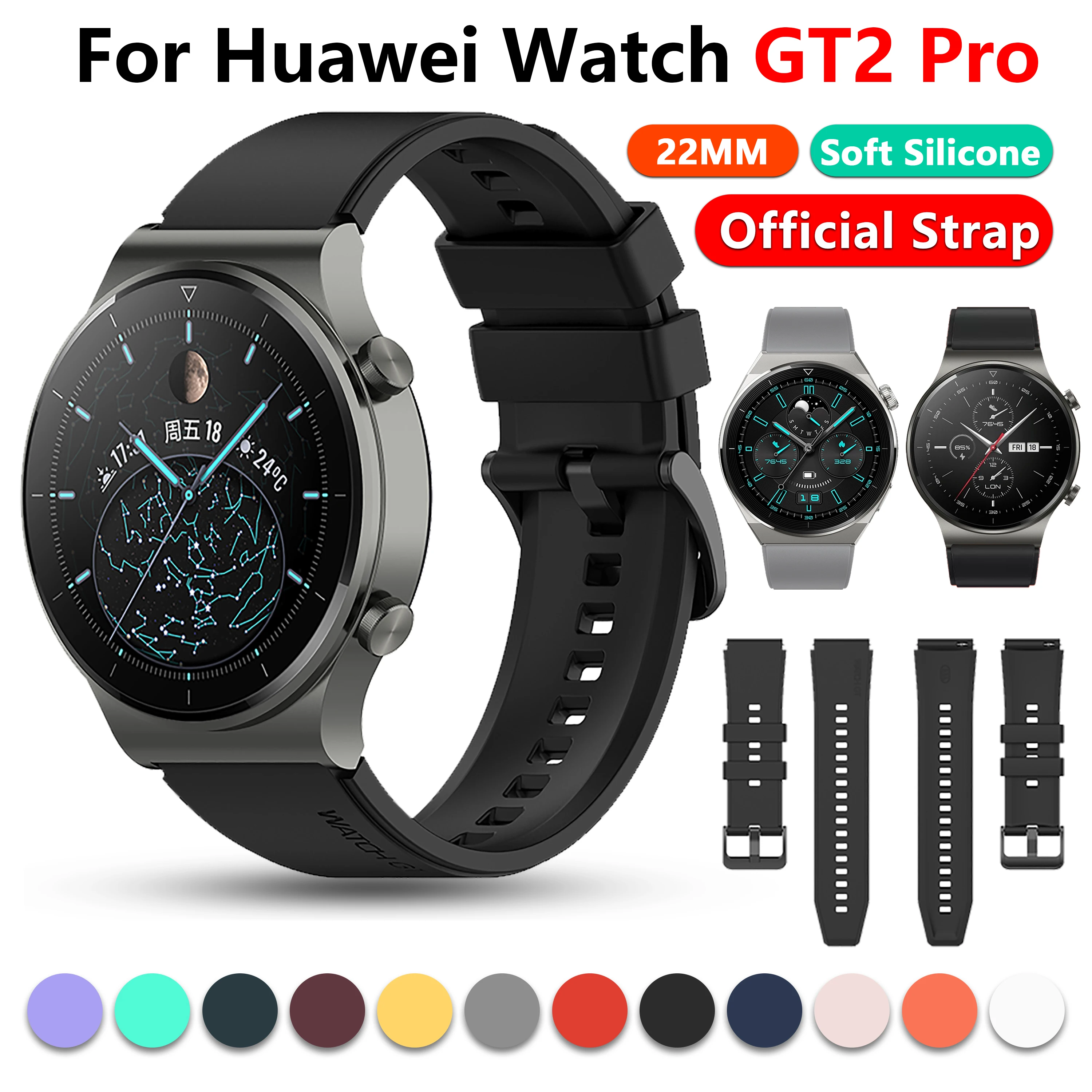 

22mm Officials Strap for Huawei Watch GT 2 Pro Smart Watch Band Original Bracelet for Huawei GT2 Pro GT 2 46MM Watchband correa