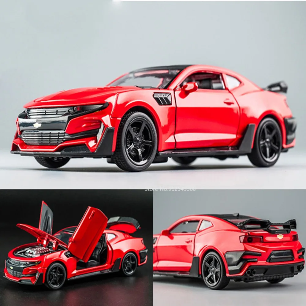 1/32 Chevrolet Camaro Car Model toy Alloy Diecast Pull Back with Sound Light Kids model Toy Car Collection For Children\'s Gifts