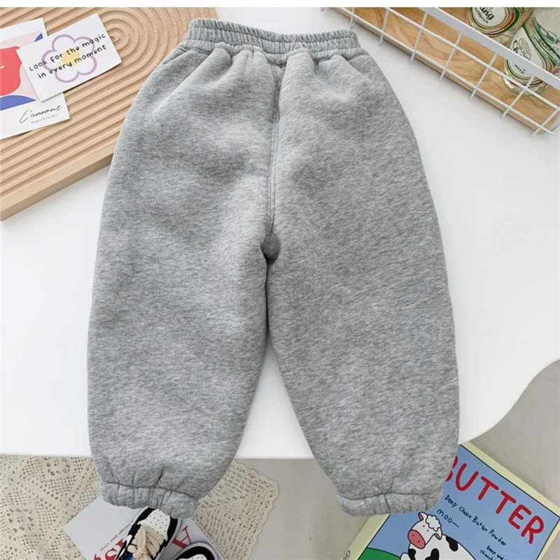Boys Casual Thick Pants Winter Kids Padded WarmTrousers Children Pants Clothes Fleece Cotton Leggings Trousers 2-8 Years