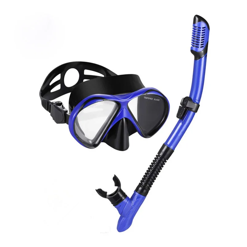 Snorkeling Erbao snorkeling set, silicone mask, diving goggles tempered glass, full dry breathing tube set.