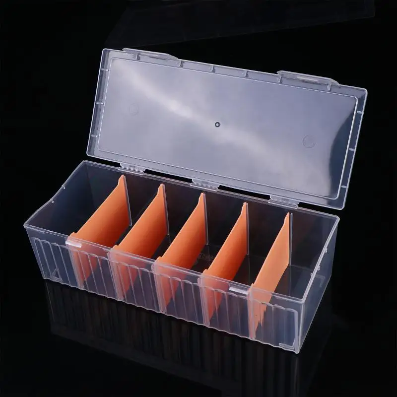 

Trading Card Organizer Box 550 Plus Capacity Clear Plastic Storage Compartment for Board Game Cards Secure Transport