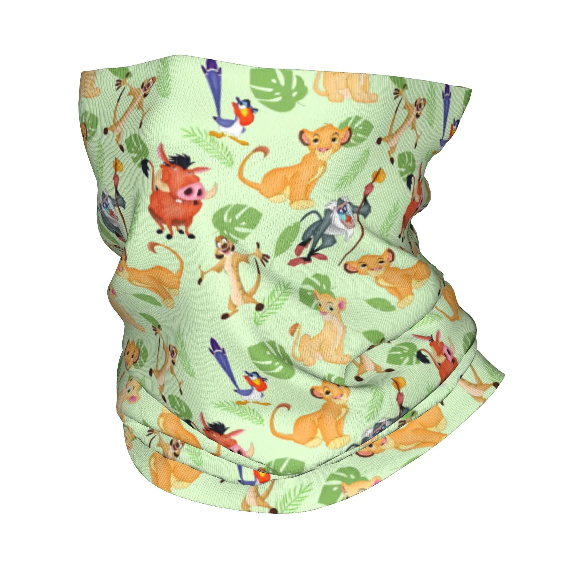 

Custom L-Lions K-Kings Pattern Simba Bandana Neck Warmer Women Men Winter Ski Hiking Scarf Gaiter Safari Animal Face Cover