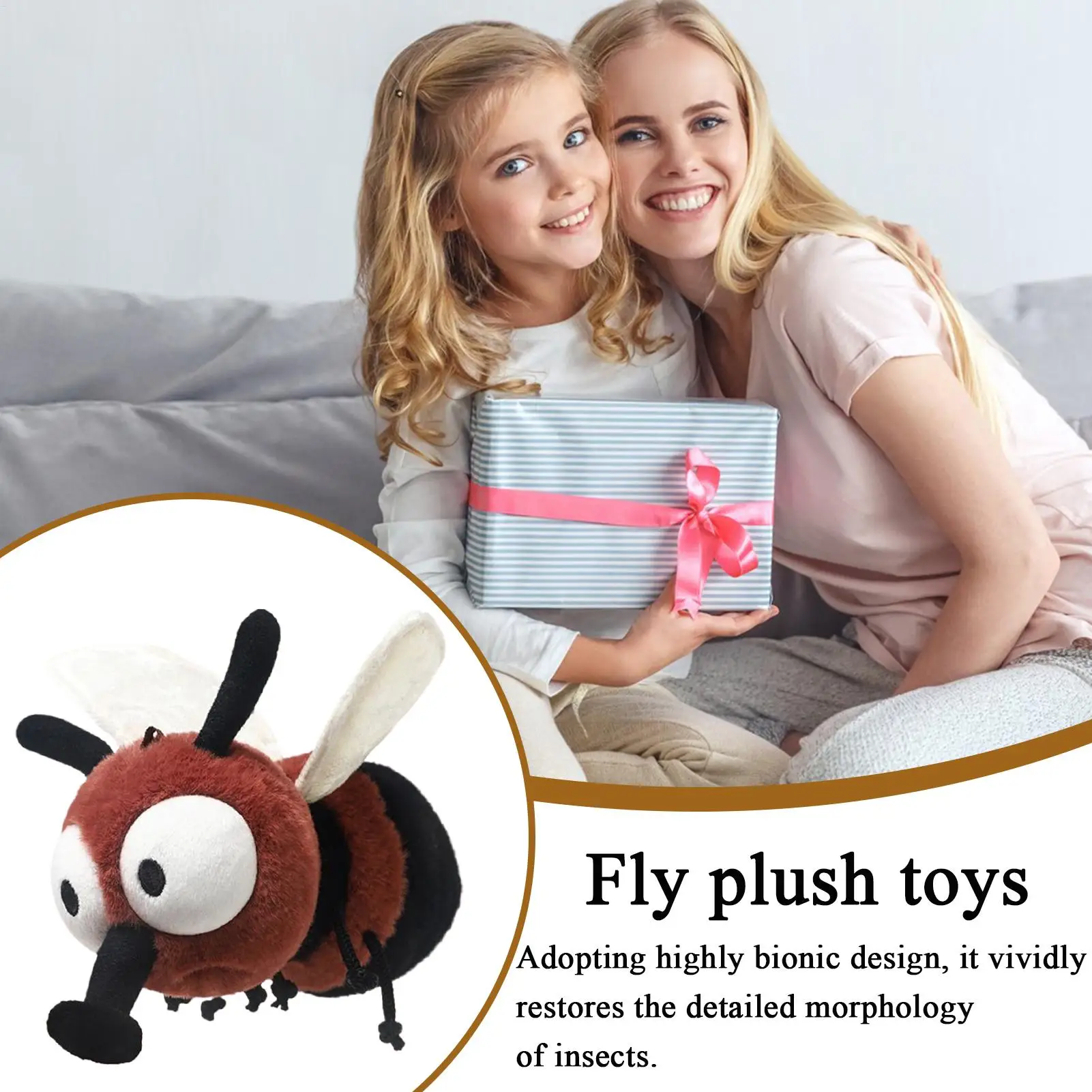 2026 New Cute Fly Plush Plush Toys Life Like Animal Stuffed Doll Creative Stuffed Animal Soft Doll Pillow Cushion For Kids