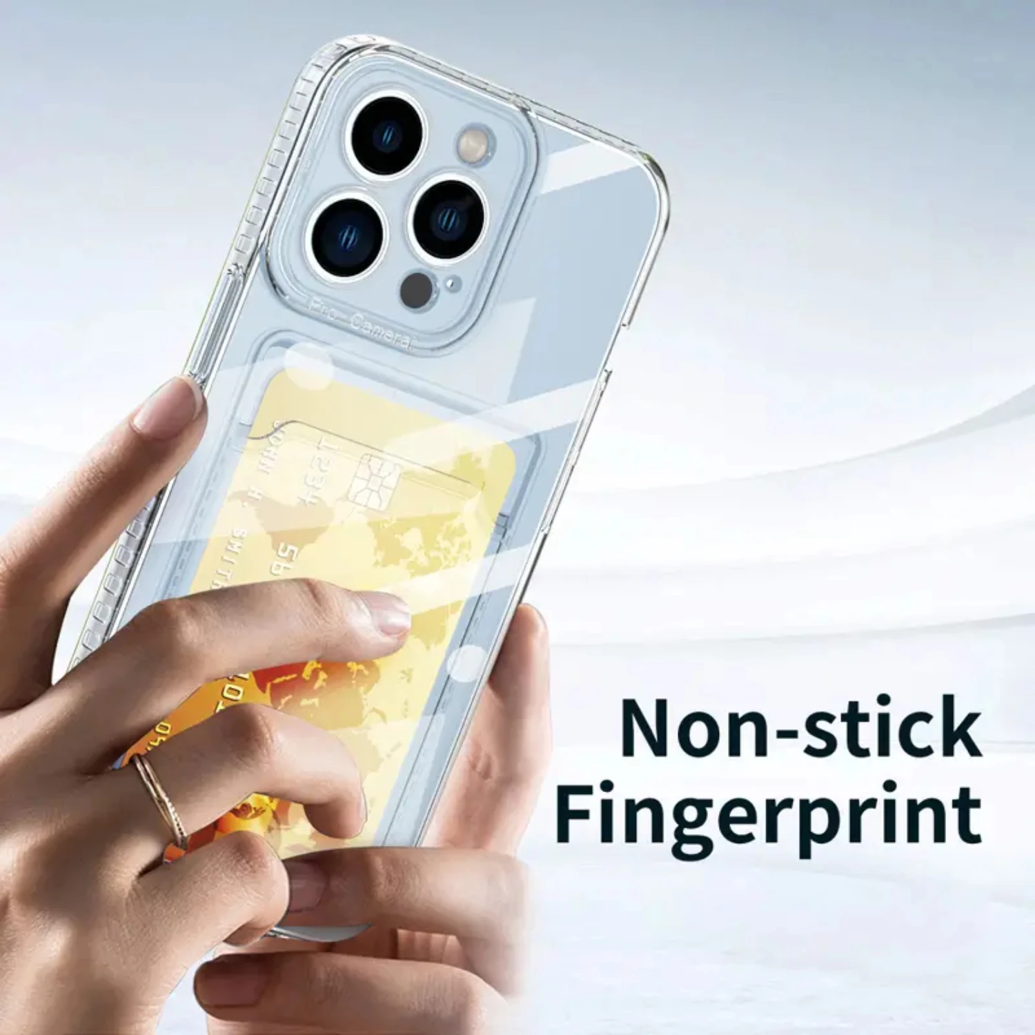 غطاء عدسة الكاميرا بفتحة بطاقة شفافة وحافظة هاتف لهاتف آيفون 14 بلس برو ماكس 13 ميني #3