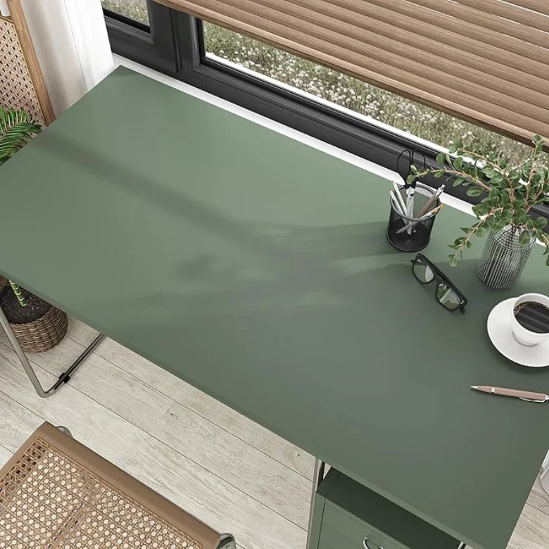 Matte Olive Green Peel and Stick Wallpaper – Waterproof & No Residue Contact Paper, Trendy Self-Adhesive Vinyl for Apartment Dec