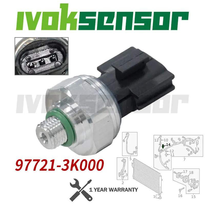 

97721-3K000 A/C Pressure Switch Sensor Fit for Hyundai Elantra Accent III Genesis Getz Grandeur Kia Optima Sportage Magentis New