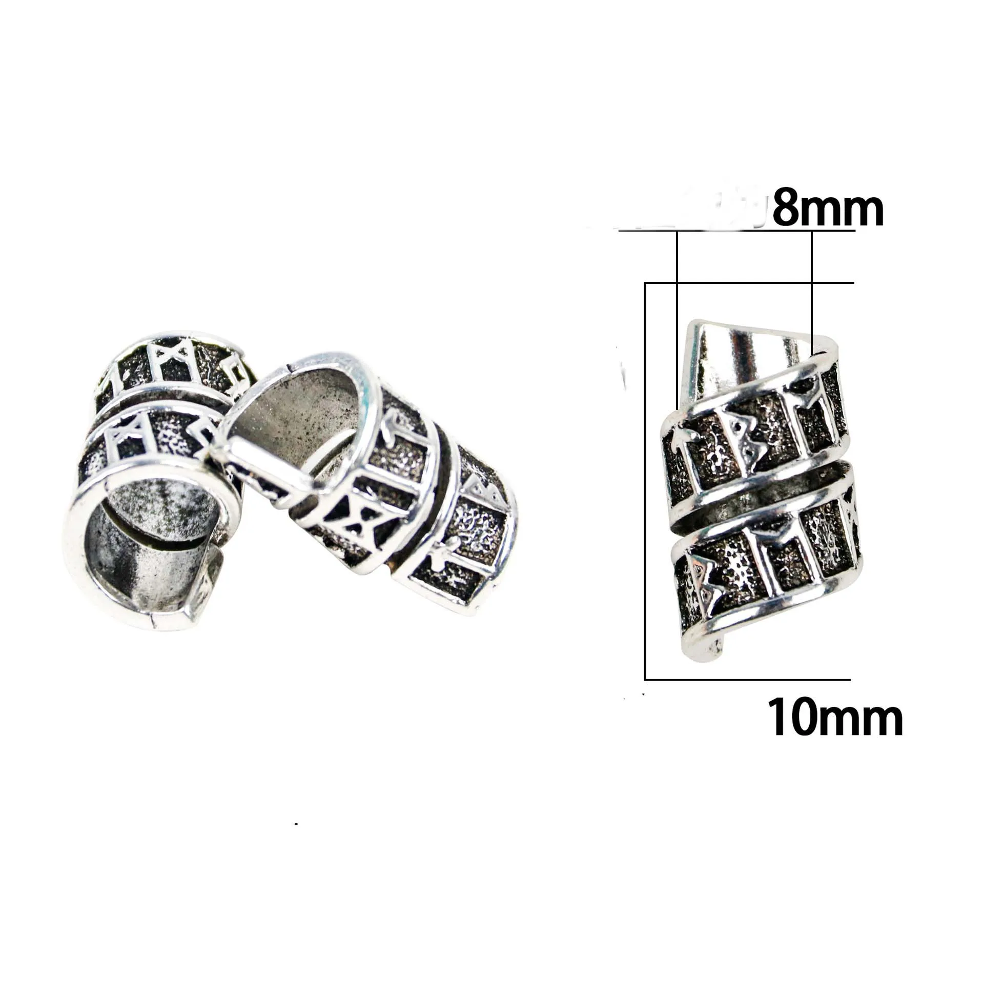 10pcs Vikings Spiral Runes Accessories Metal Bead Viking Jewelry Small Hair Beads For Braids Beard Bracelet Making Tool