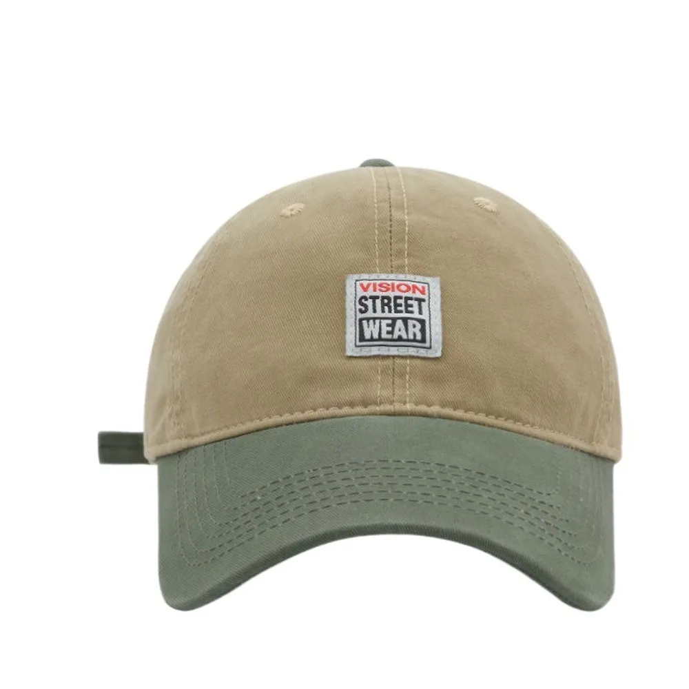 

New Adjustable Baseball Hat Soft Top Contrast Color Peaked Cap Classic Style Breathable Vintage Trucker Cap Casual Wear