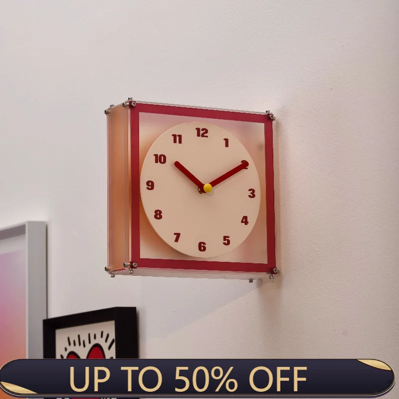 Creative Wall Clock Double Sided Square Corner Clocks Living Room Modern Designer Clocks Household Acrylic Wall Decorations