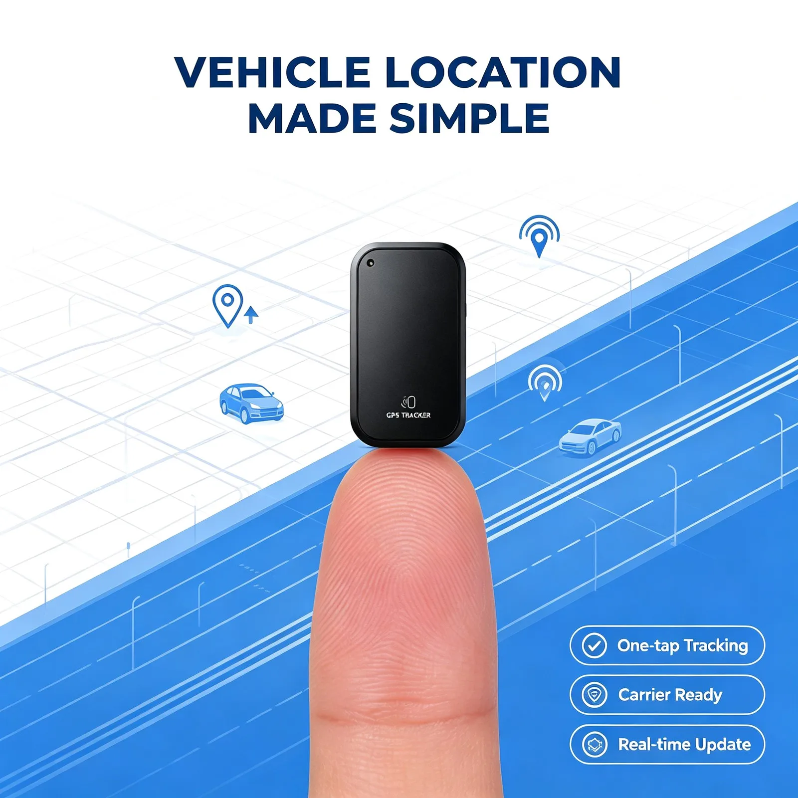 First release of long-lasting battery life, compact GPS tracker for cars, trucks, motorcycles, and assets. Real-time tracking device. No monthly fees. Mini personal locator for children, elderly, pets, and vehicles. Anti-loss feature.