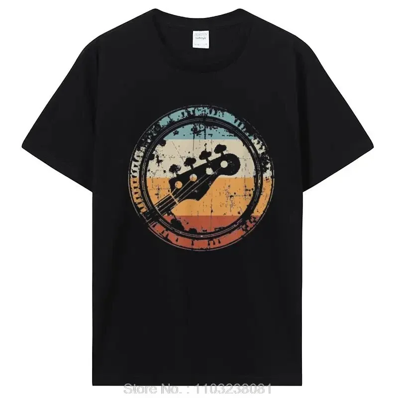 Vintage Bass Guitar Headstock For Bassist And Bass Player T Shirt Graphic Streetwear Cotton Birthday Gifts Summer T-shirt