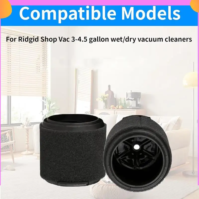 

A23P VF3700 Wet Application Foam Filter Replacement For Vac Filters, For 3-Gallon To 4-1/2-Gallon Shop Vacuum Cleaners