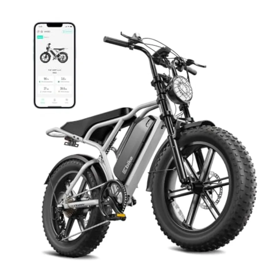 

Electric bike for adults: 1500W peak motor 28 MPH 60-mile range 48V 15Ah removable battery 20 all-terrain fat tires full suspen