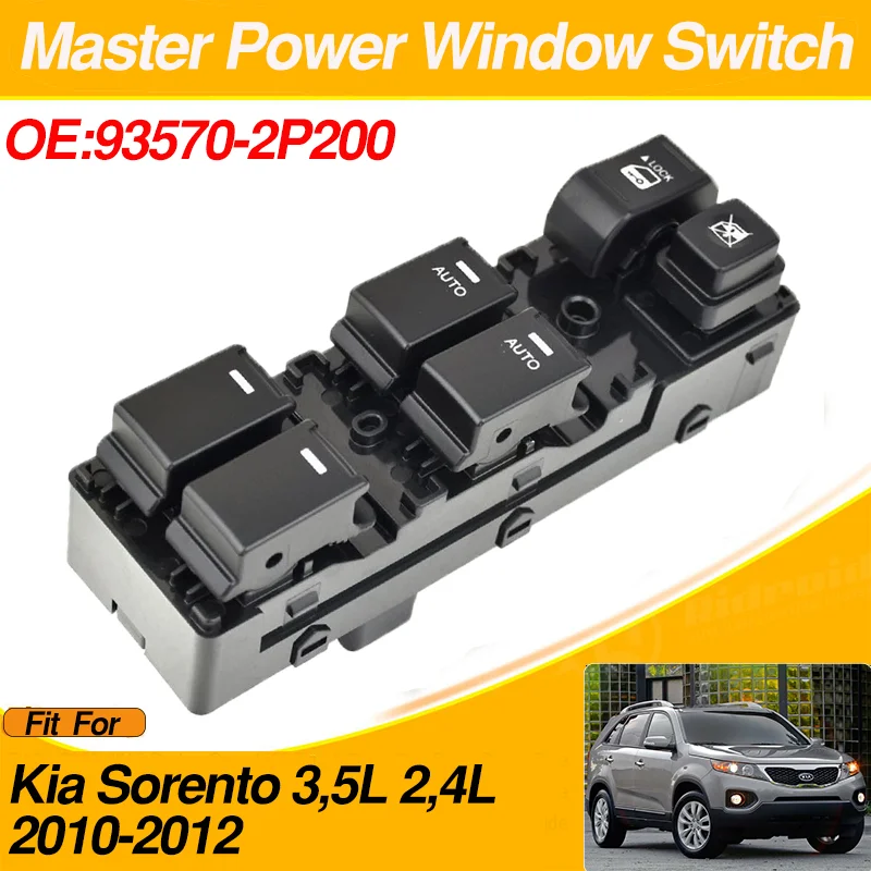 

93570-2P200 Car Window Control Switch ForKia Sorento 3,5L 2,4L 2010-2012 Window Glass Lifter Switch Car Accessories Auto Switch