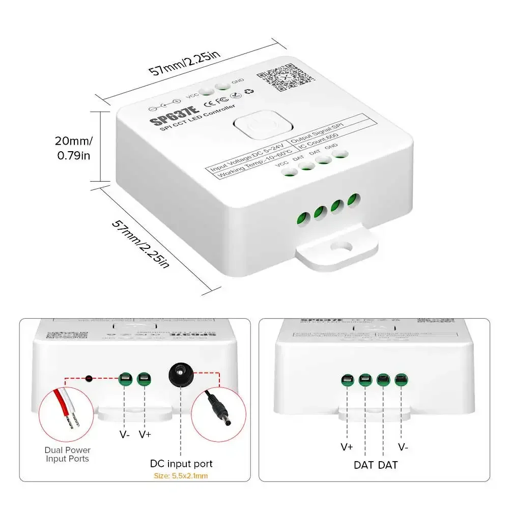 Imagem -03 - App Controla Temperatura e Brilho Ajustáveis da Cor Dc524v Sp637e Spi Cct Conduziu o Controlador