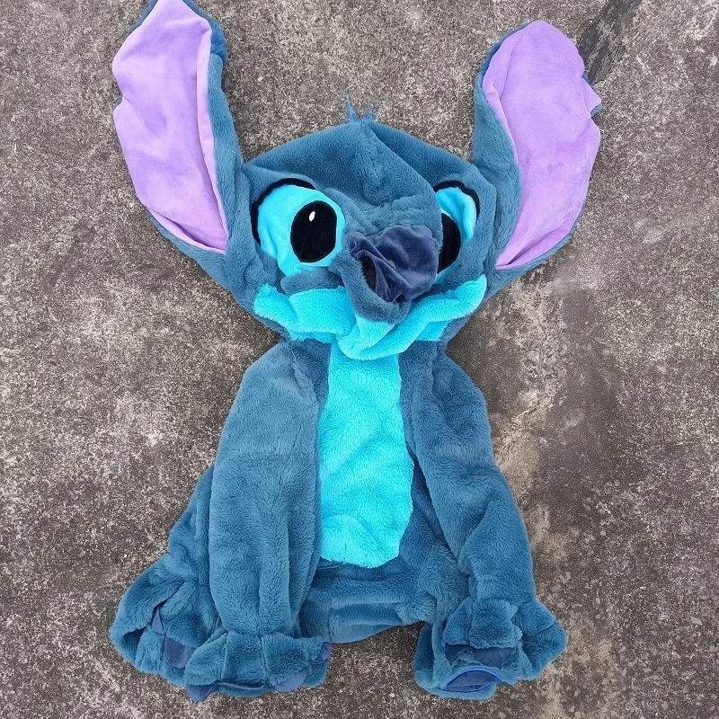 100cm Disney Stitch Plush Toy Leather Case Holster Anime Plushie Cute Large Doll Stich Not Stuffed Semi-finished Plushie Toys