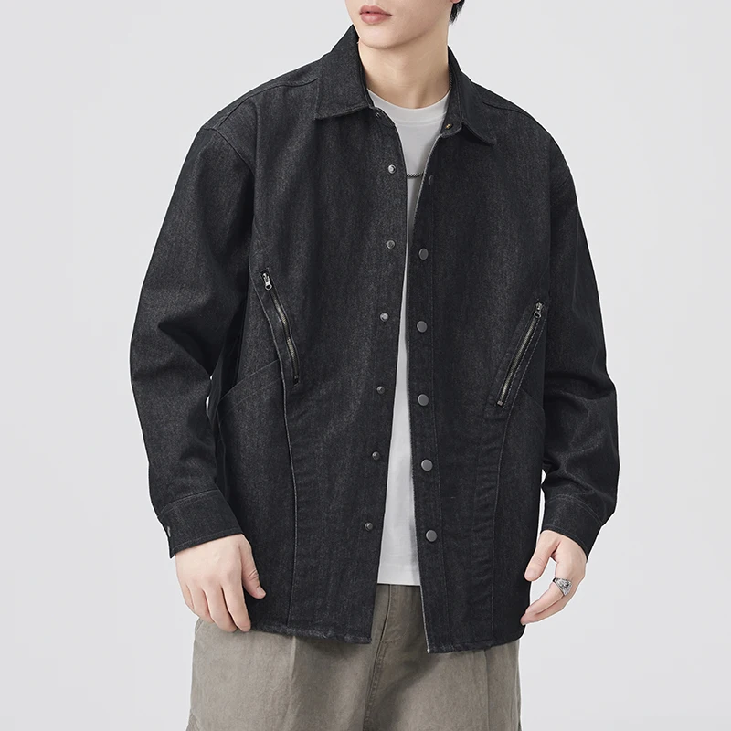 Autumn Shirt Style Jacket Men Streetwear Fashion Loose Casual Plus Size Long Sleeve Cargo Shirts Coat Man Blouses Outerwear