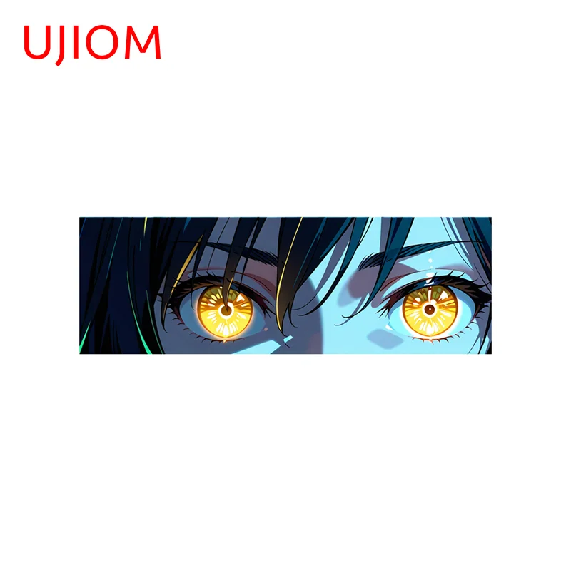 UJIOM Bright Gold Anime Style Round Eyes Peek Wall Sticker Waterproof Kids Room Cupboard PVC Decal Sunscreen Adhesive Wallpaper