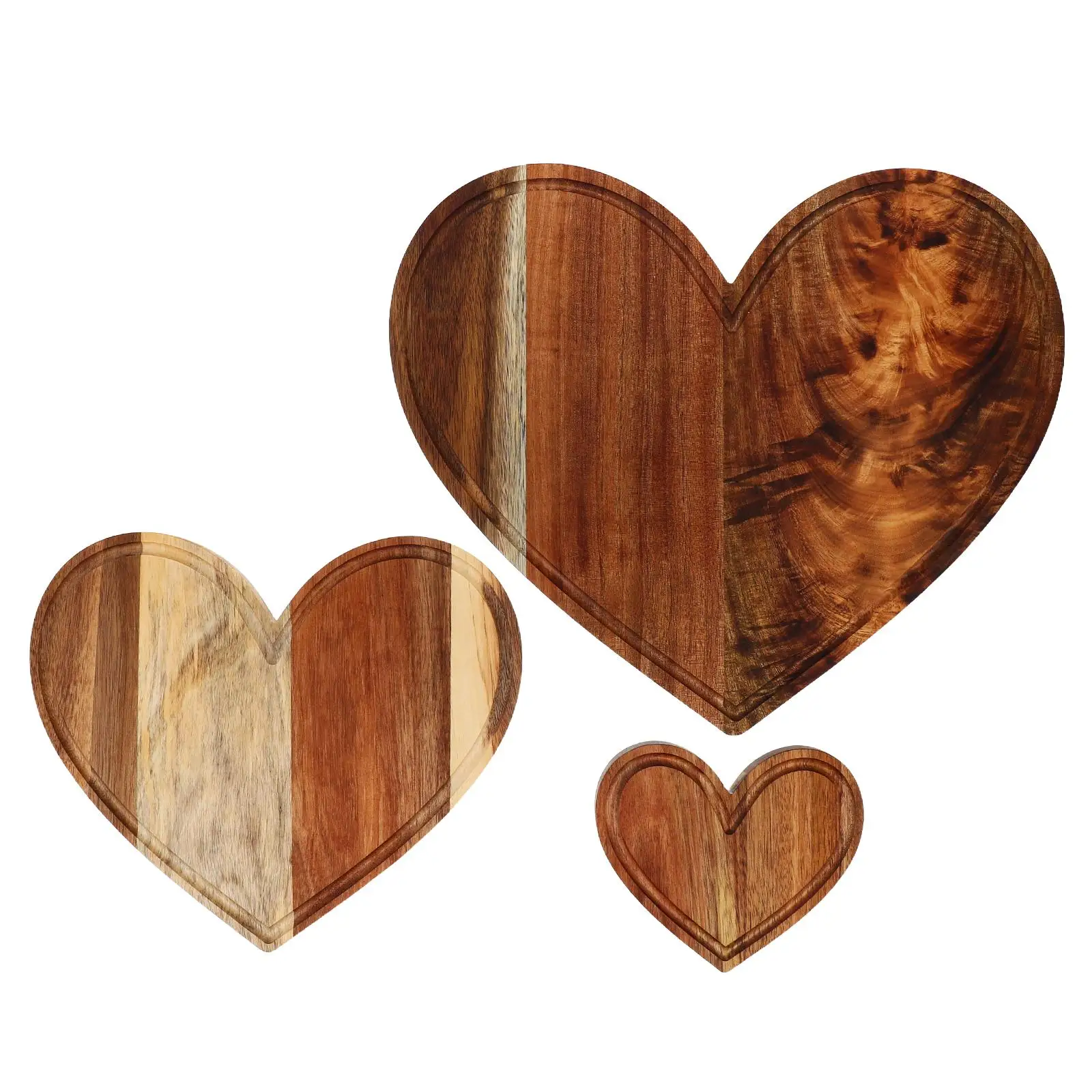 

3 Pcs Chopping Board and Dish Love Cutting Cheese Heart Shaped Wooden Kitchen Boards
