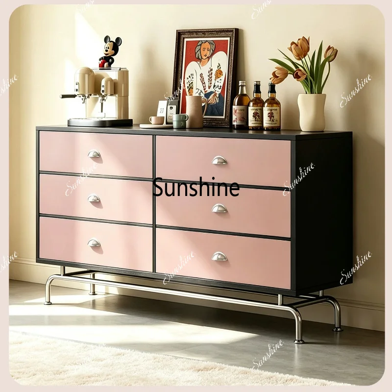Wall integrated living room bedroom small apartment multi-drawer locker