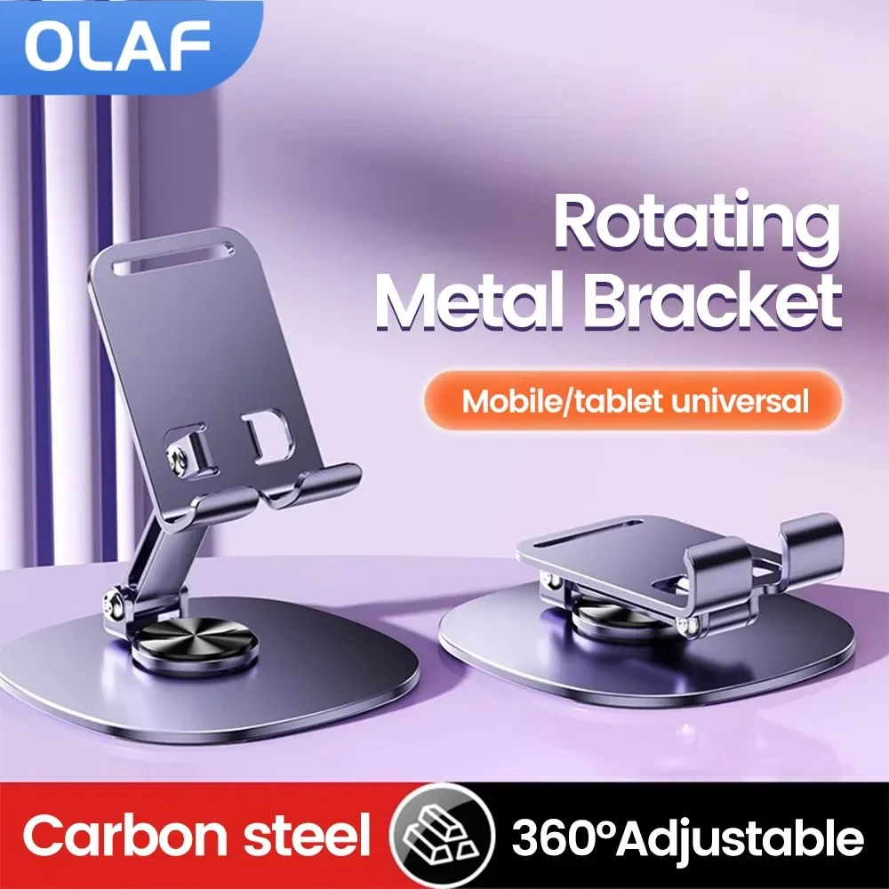 

Olaf Universal 360° Rotation Mobile Phone Holder Metal Foldable Bracket Phone Holder Desk Stand For Mobile Phone Tablet Holder