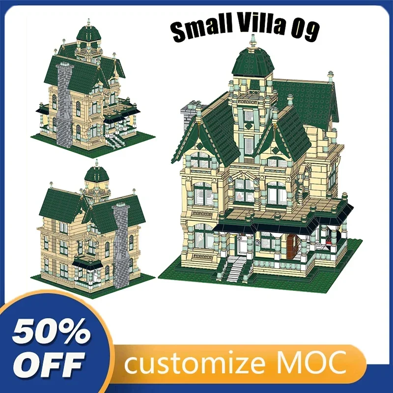 

3165PCS Customized MOC Modular Small Villa 09 street view Model Building Blocks Bricks Children birthday toys Christmas gifts