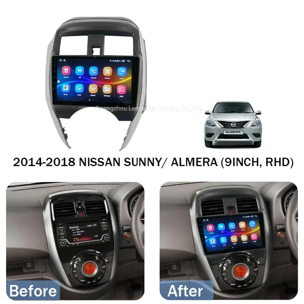 9 "2 Din Android Car Radio Áudio para Nissan SUNNY 2014- 2018 CarPlay 4G Wifi BT AutoRadio Estéreo Multimídia DVD GPS Player