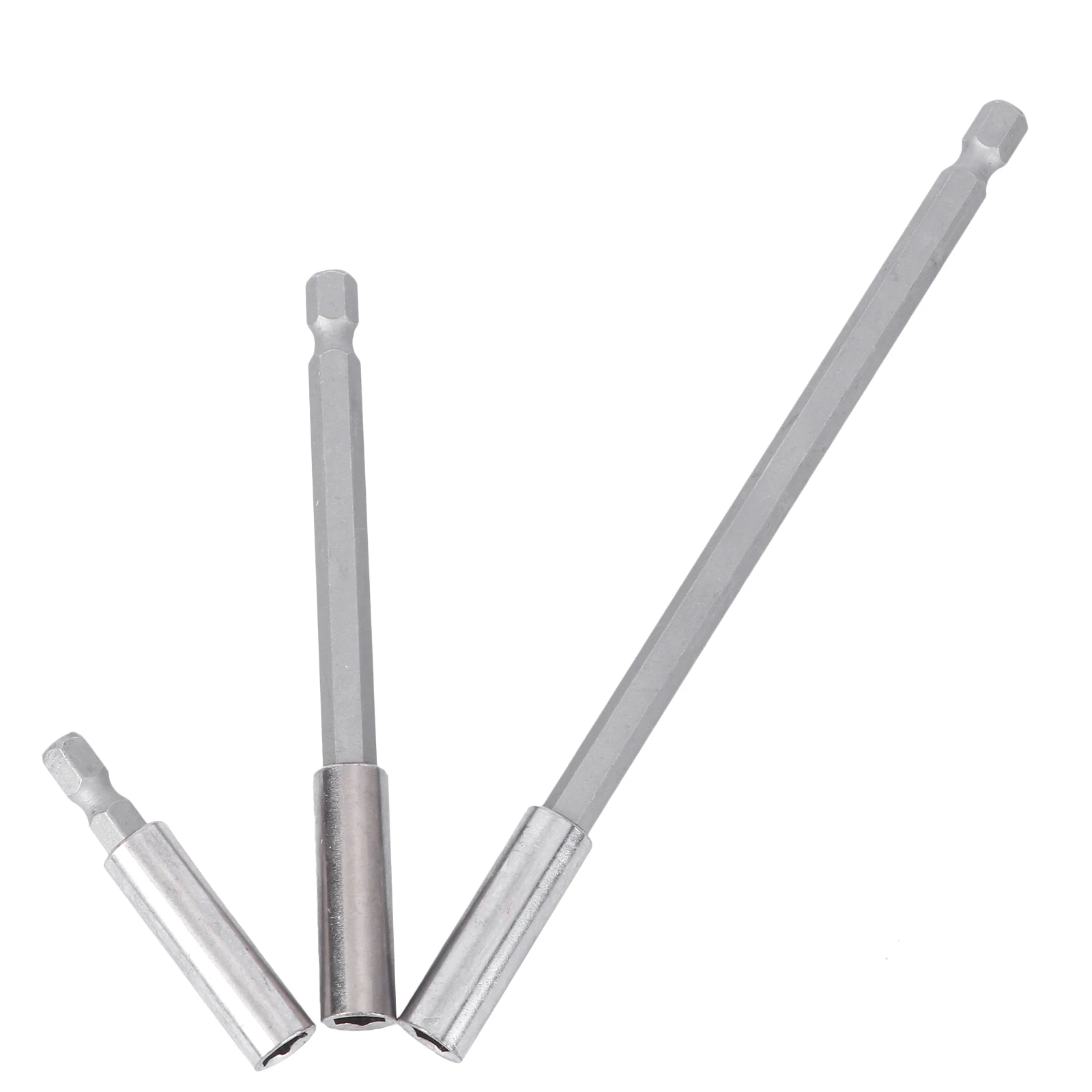 

3 pcs Shank Quick Release Magnetic Drill Bit Extension 50mm 100mm 150mm Carbon Steel Tool Parts Accessories