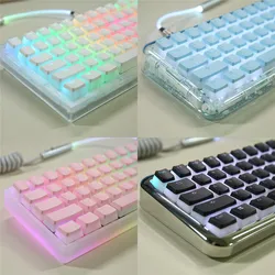 104 Keys RGB Color Backlight Keycaps OEM Profile Frosted Translucent PBT ABS Key Caps For Cherry MX Switches Mechanical Keyboard