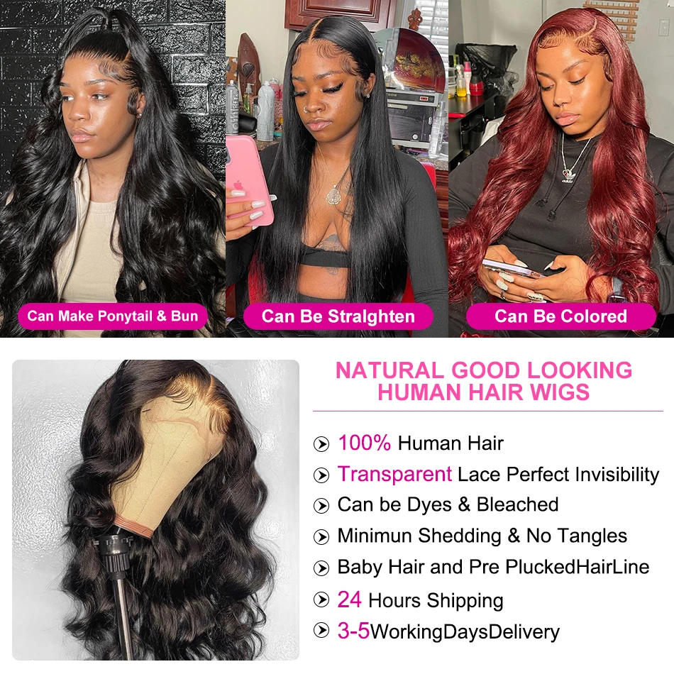 13x4 13x6 Body Wave Lace Front Wigs For Women Human Hair 4x4 5x5 Hd Lace Closure Wig 30 40 Inch 360 Loose Deep Wave Frontal Wig