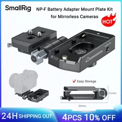 SmallRig NP-F Battery Adapter Mount Plate Kit, w Quick Release Plate for Arca-Swiss, Foldable for DSLR & Mirrorless Camera -4696