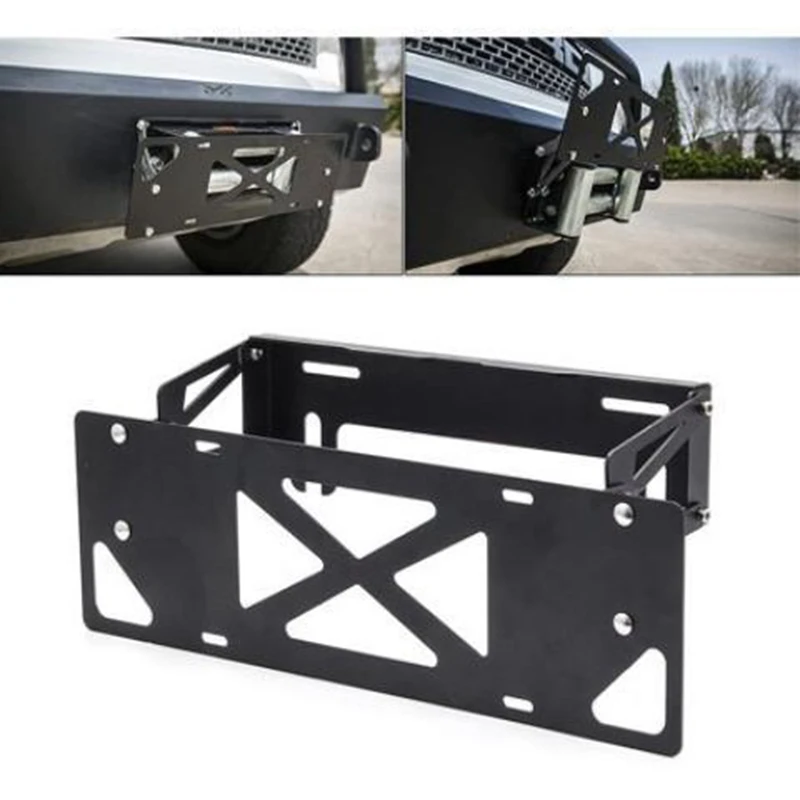Sliding Flip-Up License Plate Bracket Offroad Mod Flipper Fit Jeep Wrangler F150 Tundra BJ40 Car Modification Accessories - view 5