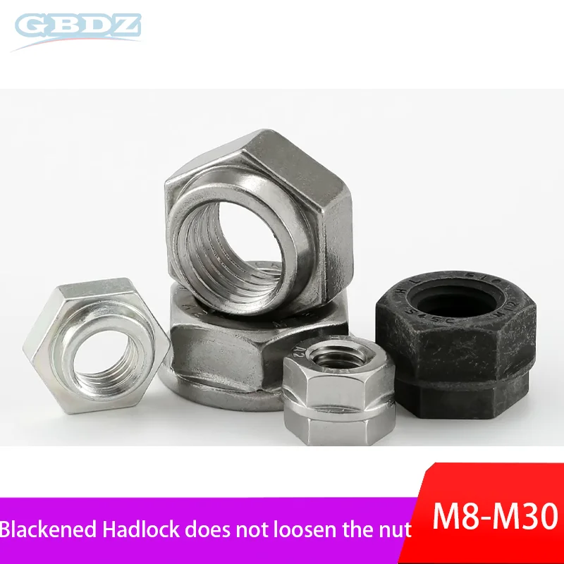

High Strength Hadlock Anti Loosening Nut M8-M30 Grade 8 Blackened Engineering Machinery/Rail Transit Special