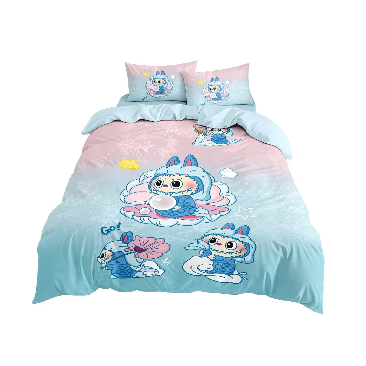 

Exquisite 3D Printing Llabubu Bedding Set Cartoon Doll Duvet Cover Comforter Bed Girl Boys Gift