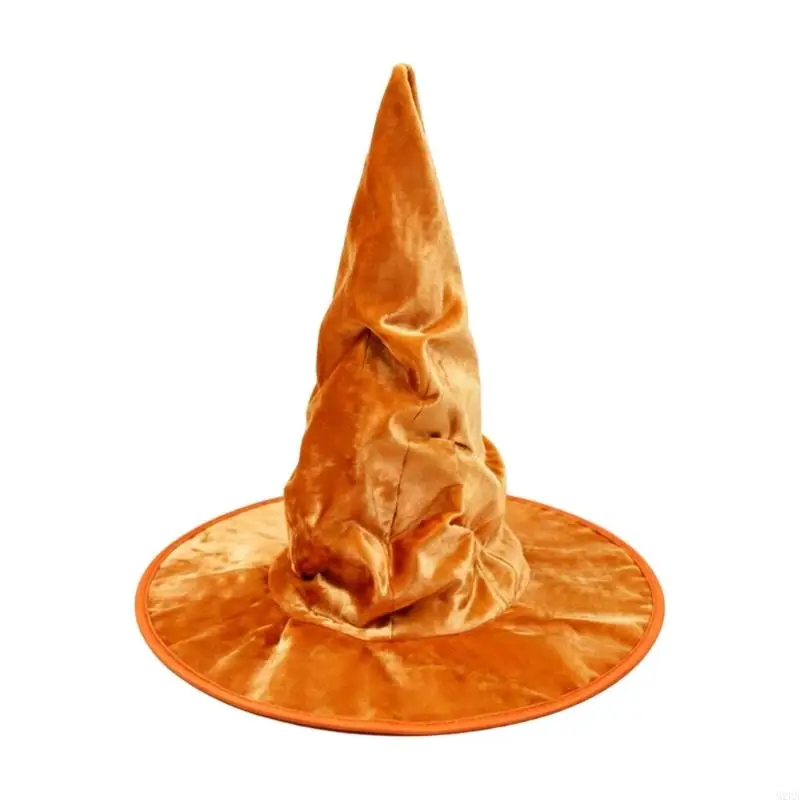 2026 New Ruched Witch Hat Costume Accessory for Halloween Role Play Looks