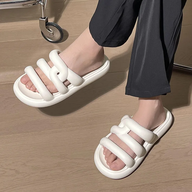 Fashionable Soft Women's Sandals Slippers Home Indoor Bathroom Bathing Shoes Anti Slip Odor Resistant External Wearing Slippers