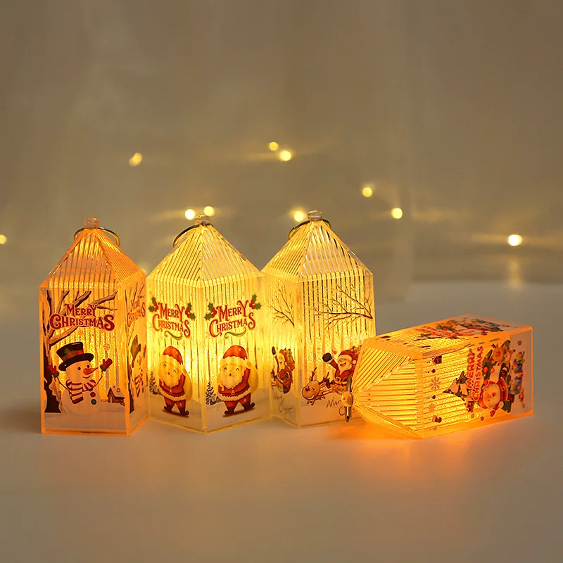 Christmas Decoration Children Christmas Eve Gift Portable Night Light Ornament Window Tree Pendant Arrangement Props LED Lamp