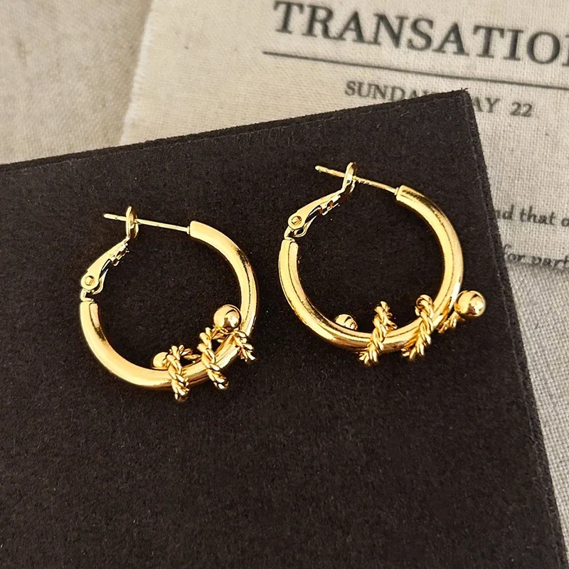 

Real 925 Sterling Silver 18K Gold Twisted Wrap Round Hoop Earrings for Women Trendy Fine Jewelry Minimalist Accessories