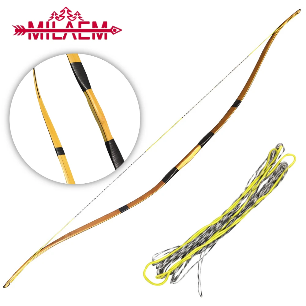 1pc 66inch Archery Bamboo Bow 20-40lbs Wooden Longbow/Traditional/Recurve Bow Outdoor Arrow Sports Shooting Hunting Accessories