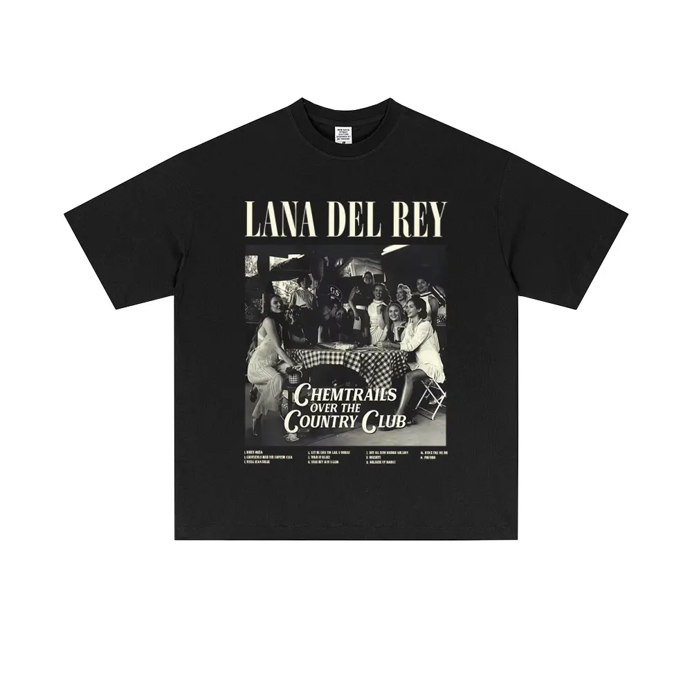 

Singer Lana Del Rey Chemtrails Over The Country Club T-shirt Men Women Fashion Pop Music Short Sleeve T Shirts Streetwear Unisex