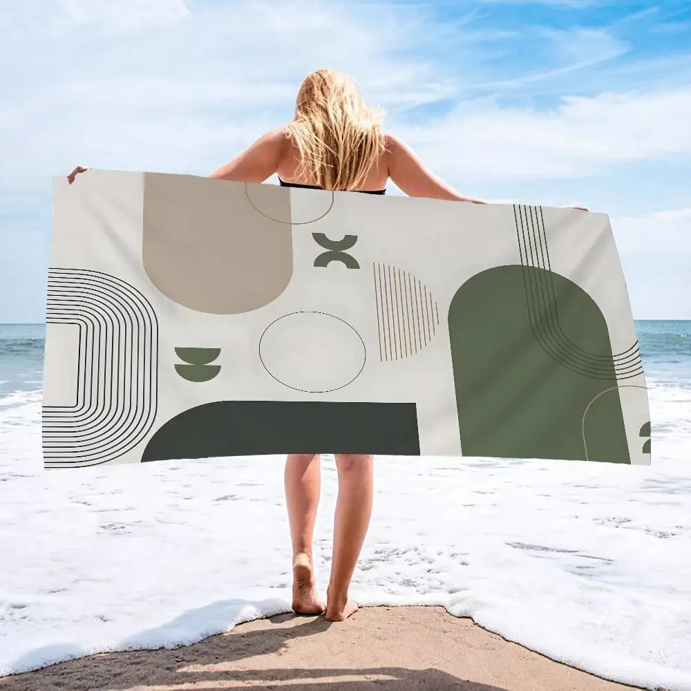 Minimalist Abstract LineS Microfiber Beach Towel Absorbent Quick dry Soft Yoga Swimming Resort Mountain Climbing Towel