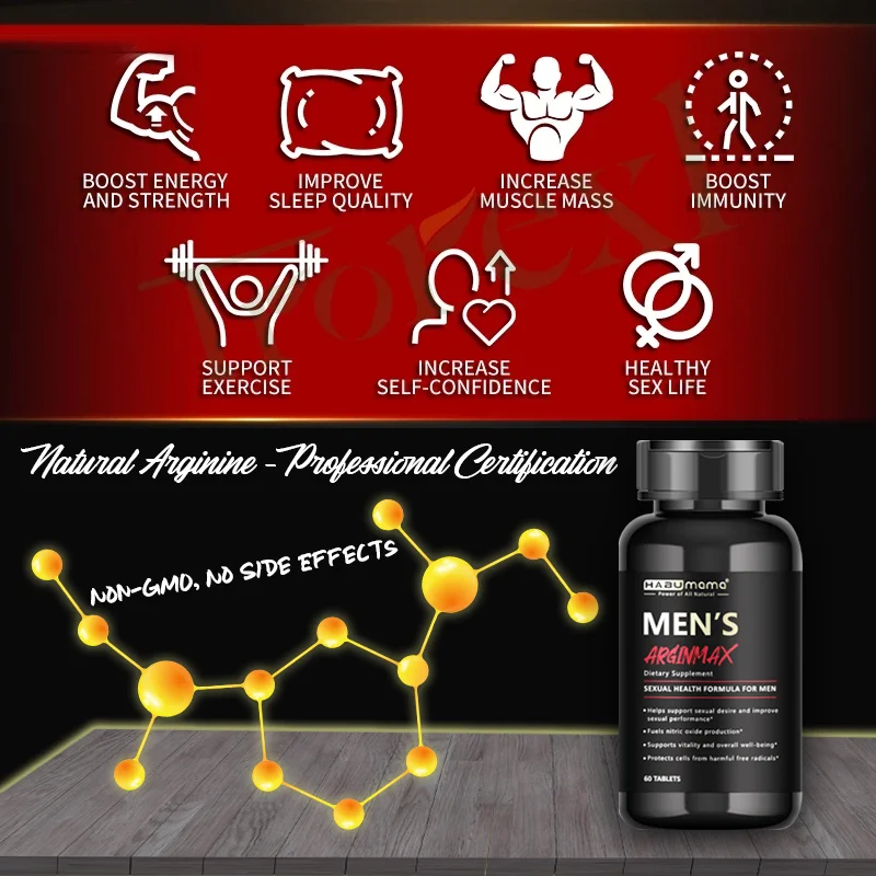 Best Male Enhancing Supplement With Arginine - Natural Muscle Builder Enlargement Pills & Test Booster