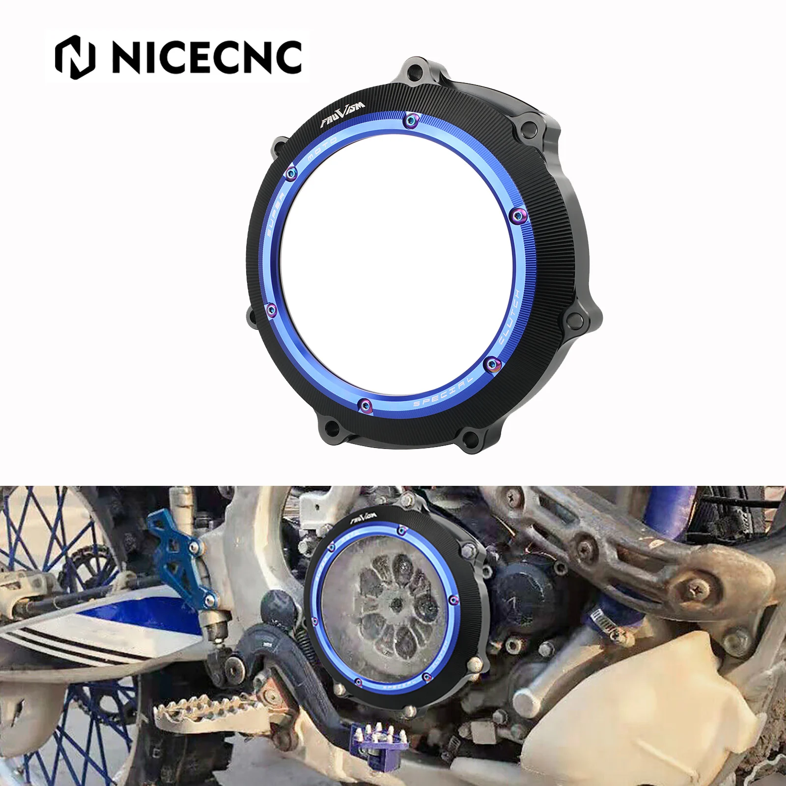 

For Yamaha YZ WR 450F YZ450F 2003-2009 WR450F 2003-2015 2014 2013 NICECNC Clear Clutch Cover Protector Motorcycle Accessories
